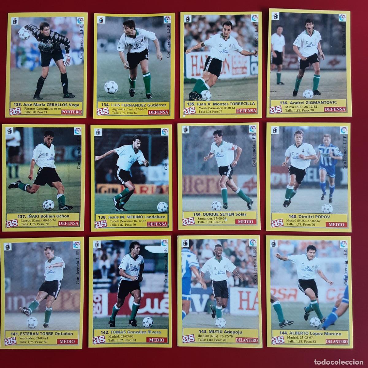Cromos de f&uacute;tbol: EQUIPO COMPLETO RACING SANTANDER LIGA 1995 1996 95 96 PERIODICO AS SIN PEGAR