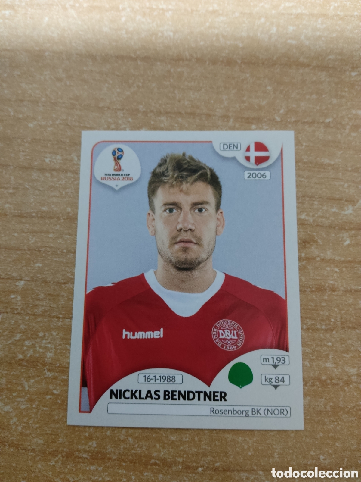 Cromos de f&uacute;tbol: 268 NICKLAS BENDTNER DINAMARCA MUNDIAL 2018 RUSSIA