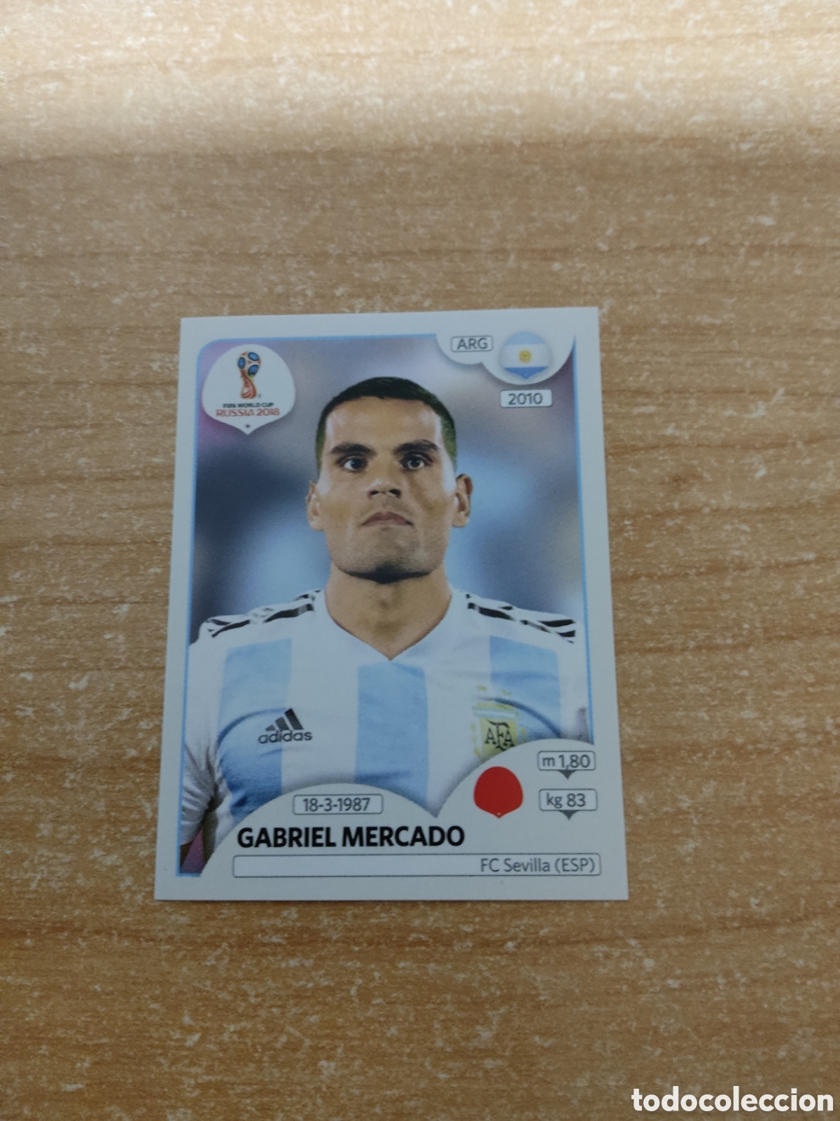 Cromos de f&uacute;tbol: 275 GABRIEL MERCADO ARGENTINA MUNDIAL 2018 RUSSIA