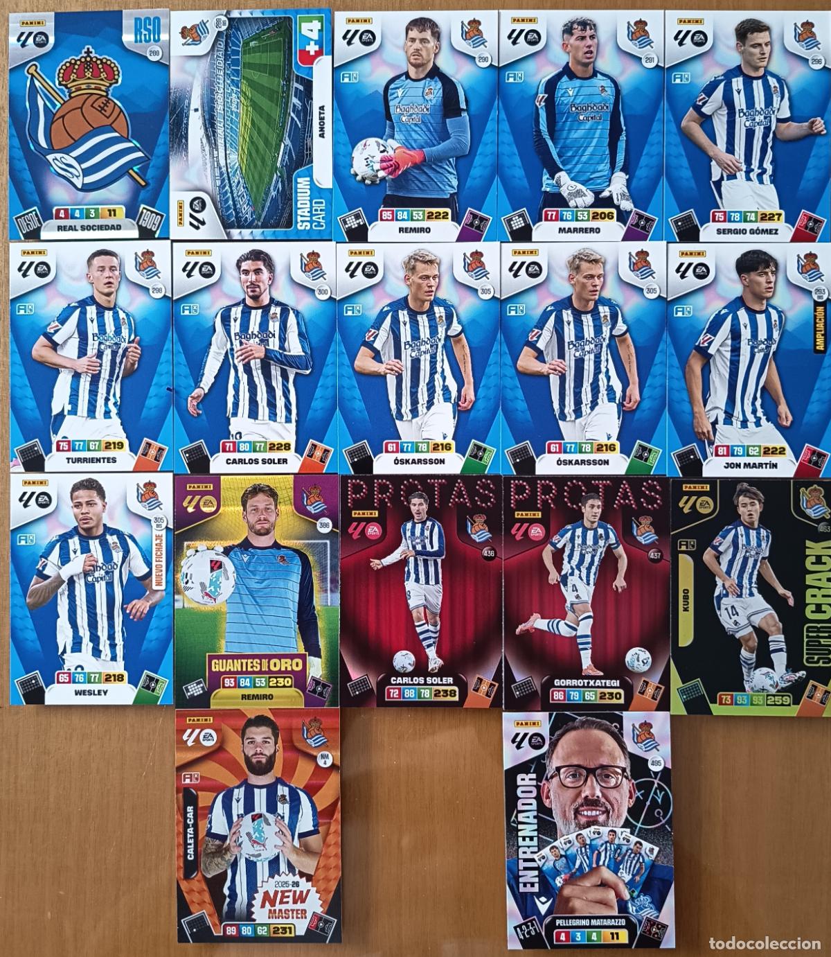 Cromos de f&uacute;tbol: REAL SOCIEDAD. ADRENALYN XL 2025-26. PANINI