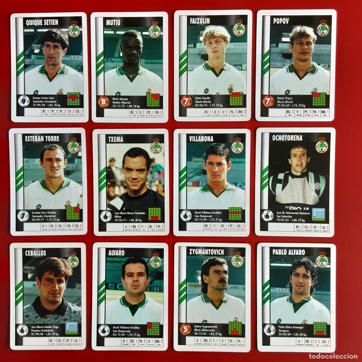Cromos de f&uacute;tbol: EQUIPO COMPLETO RACING SANTANDER LIGA 1995 1996 95 96 CARTAS MARCA SUPERGOL NAIPES