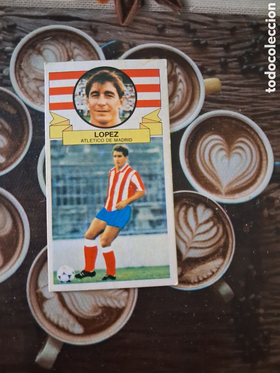 Cromos de f&uacute;tbol: Liga este 85 86 lopez fichaje N 3 del atl&eacute;tico de Madrid recuperado del &aacute;lbum ver fotos