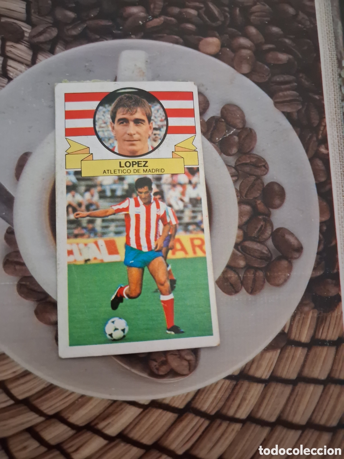 Cromos de f&uacute;tbol: Liga este 85 86 lopez fichaje N 3 del atl&eacute;tico de Madrid recuperado del &aacute;lbum ver fotos