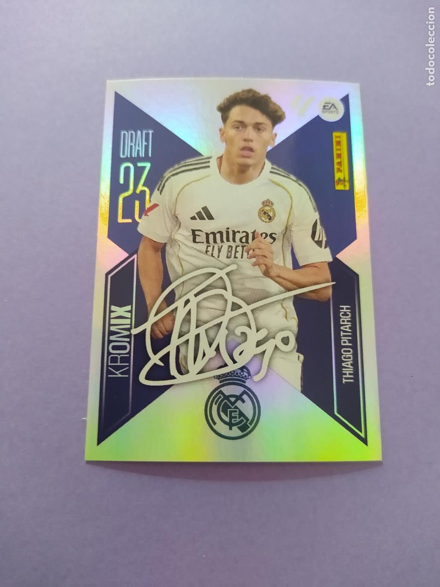 Cromos de f&uacute;tbol: LIGA ESTE 2026 2027 26 27 NUEVO - DRATF 23 KROMIX N&ordm; 22 THIAGO PITARCH REAL MADRID