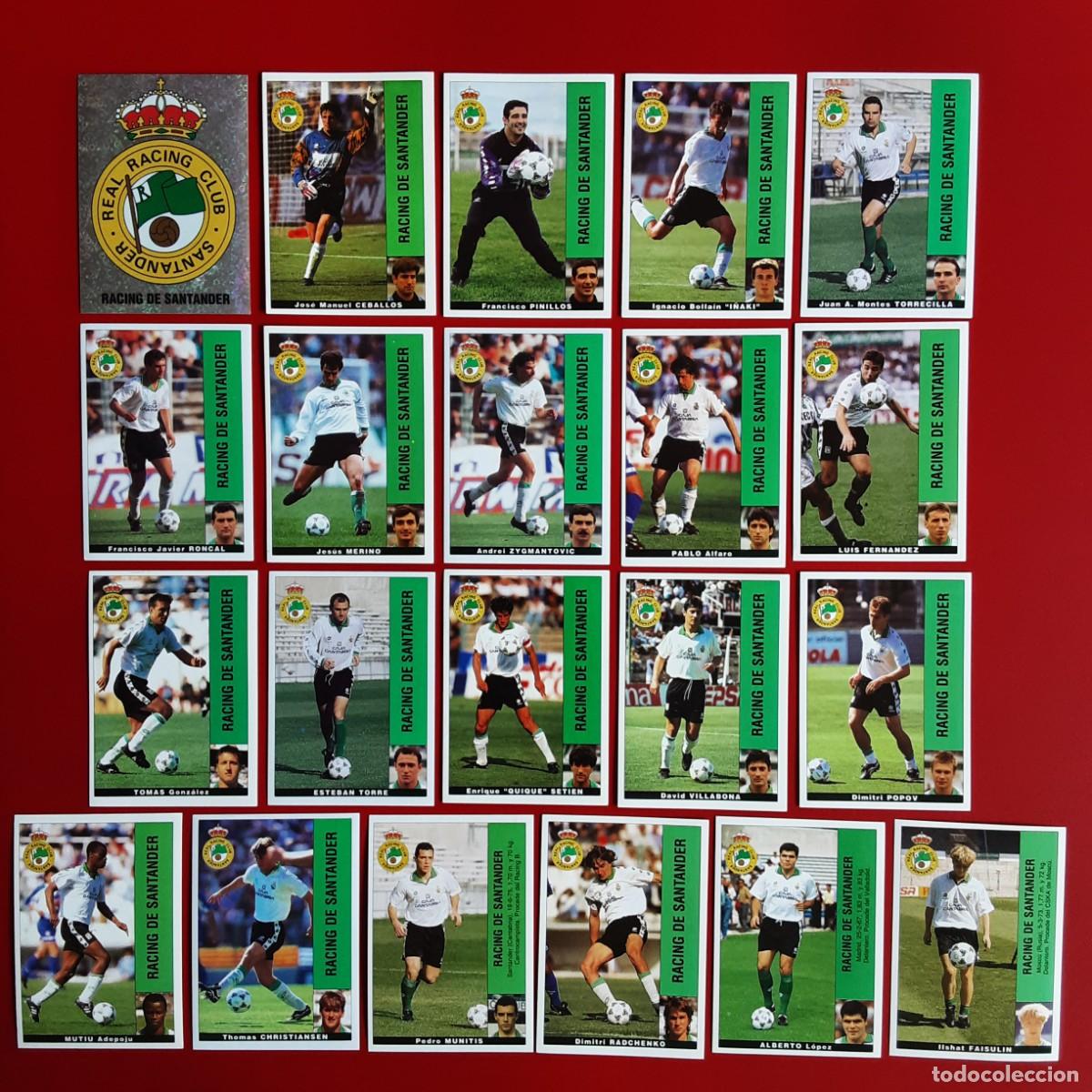 Figurine di Calcio: EQUIPO CASI COMPLETO RACING SANTANDER LIGA 1995 1996 95 96 EDITORIAL PANINI SIN PEGAR