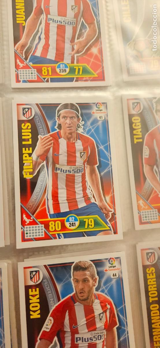 Cromos de f&uacute;tbol: 41 Filipe Lu&iacute;s Atl&eacute;tico de Madrid Adrenalyn 2016 2017 16 17 trading card