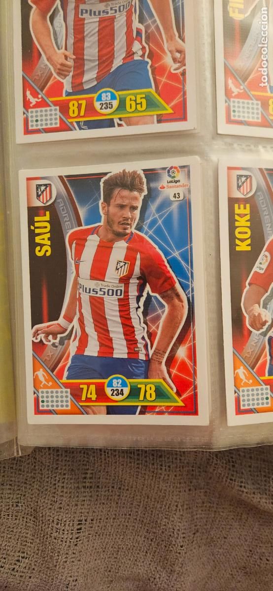 Cartes &agrave; collectionner de Football: 43 Sa&uacute;l Atl&eacute;tico de Madrid Adrenalyn 2016 2017 16 17 trading card