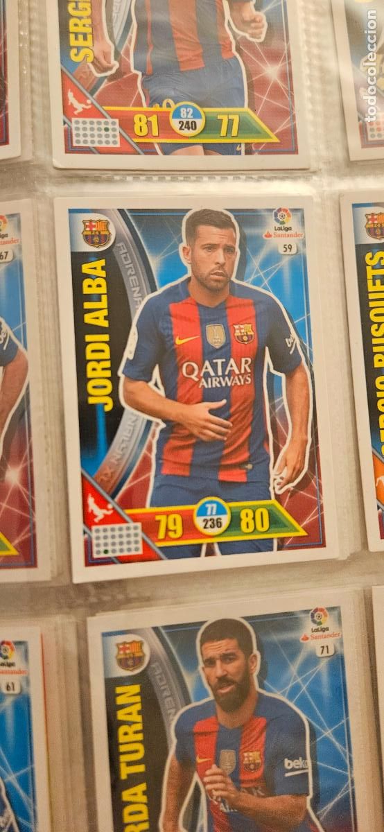 Cartes &agrave; collectionner de Football: 59 Jordi Alba FC Barcelona Adrenalyn 2016 2017 16 17 trading card