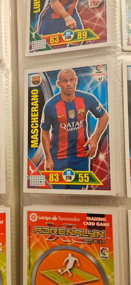 Cartes &agrave; collectionner de Football: 67 Javier Mascherano FC Barcelona Adrenalyn 2016 2017 16 17 trading card