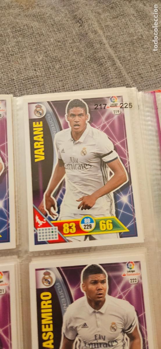 Cromos de f&uacute;tbol: 219 Rapha&euml;l Varane Real Madrid CF Adrenalyn 2016 2017 16 17 trading card