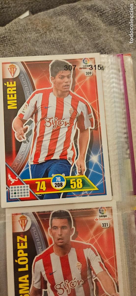 Fu&szlig;ball-Sticker: 309 Jorge Mer&eacute; Real Sporting de Gij&oacute;n Adrenalyn 2016 2017 16 17 trading card