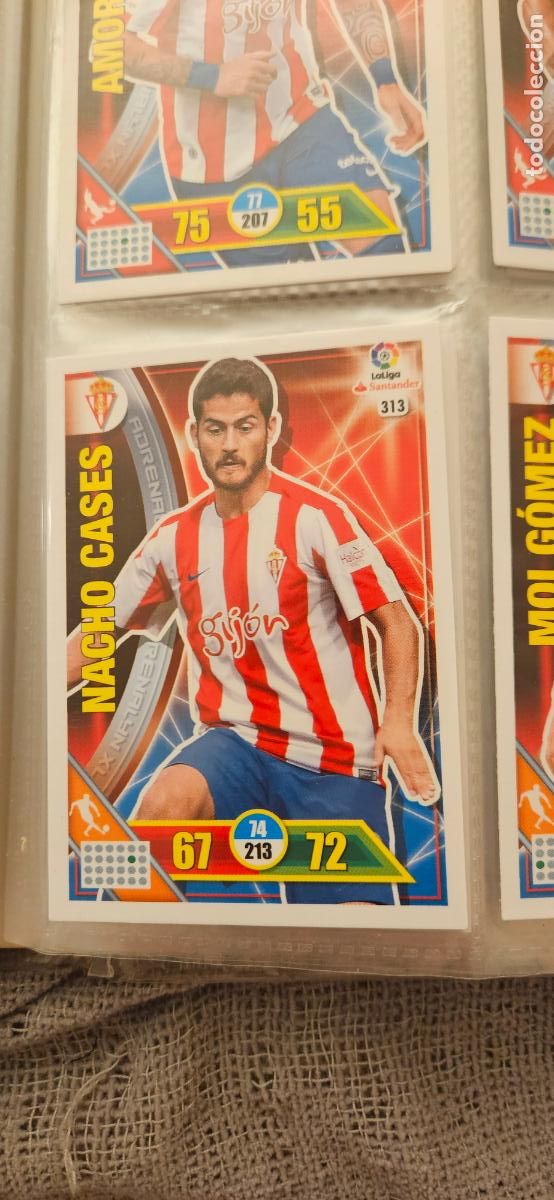 Figurine di Calcio: 313 Nacho Cases Real Sporting de Gij&oacute;n Adrenalyn 2016 2017 16 17 trading card