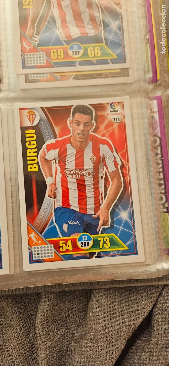 Figurine di Calcio: 315 Burgui Real Sporting de Gij&oacute;n Adrenalyn 2016 2017 16 17 trading card