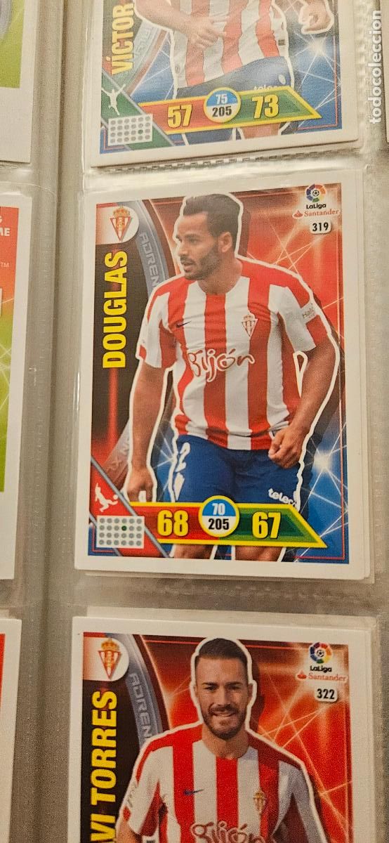 Figurine di Calcio: 319 Douglas Pereira Real Sporting de Gij&oacute;n Adrenalyn 2016 2017 16 17 trading card