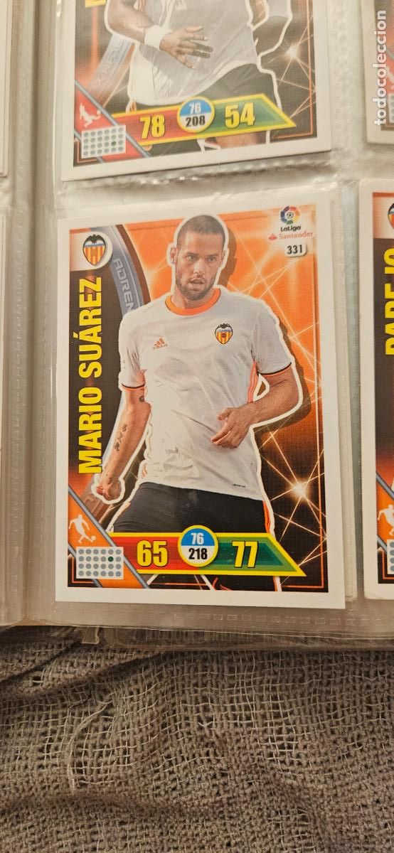 Figurine di Calcio: 331 Mario Su&aacute;rez Valencia Adrenalyn 2016 2017 16 17 trading card