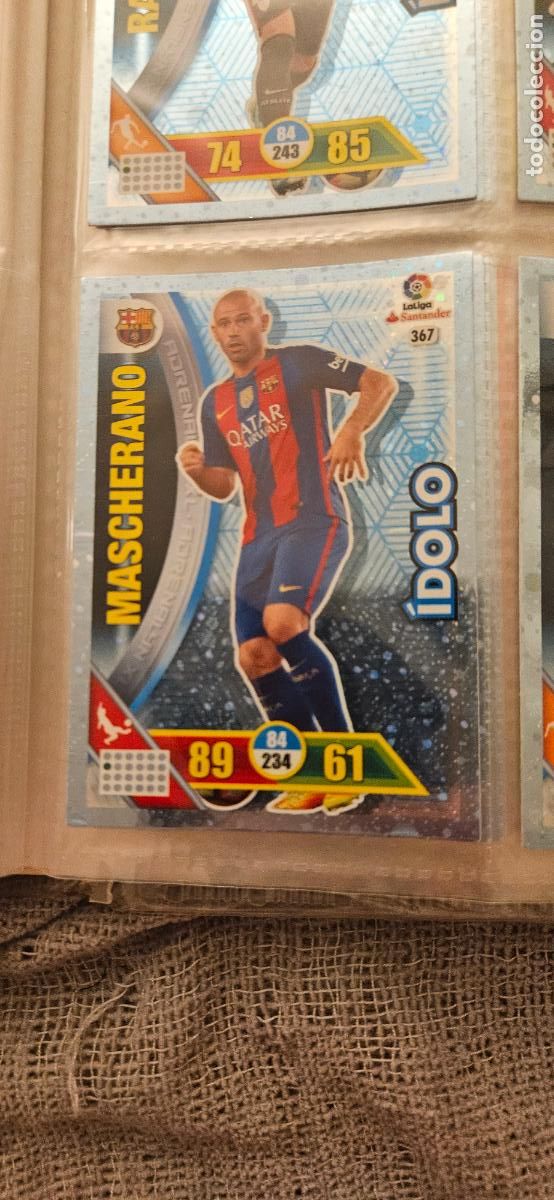 Fu&szlig;ball-Sticker: Javier Mascherano - N&ordm; 367 - F.C. Barcelona - &Iacute;dolo - Adrenalyn 2016 2017 17 16