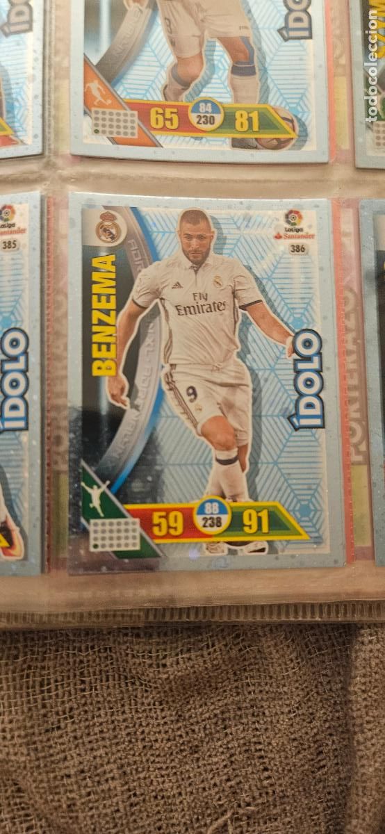 Fu&szlig;ball-Sticker: Karim Benzema - N&ordm; 386 - Real Madrid - &Iacute;dolo - Adrenalyn 2016 2017 17 16