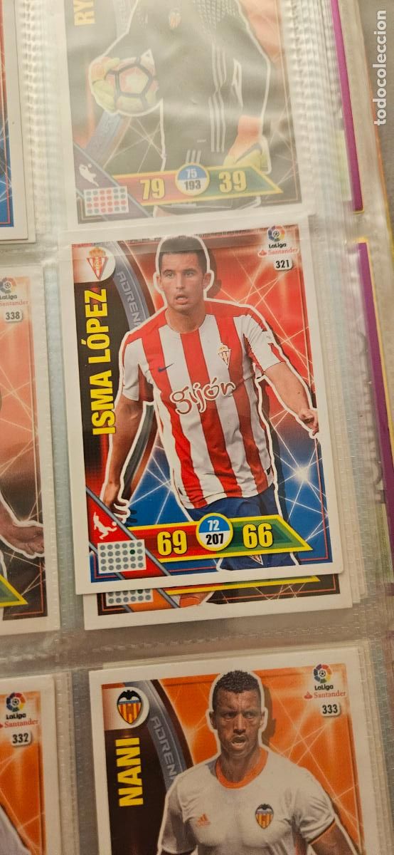 Fu&szlig;ball-Sticker: 321 Isma L&oacute;pez Real Sporting de Gij&oacute;n Adrenalyn 2016 2017 16 17 trading card