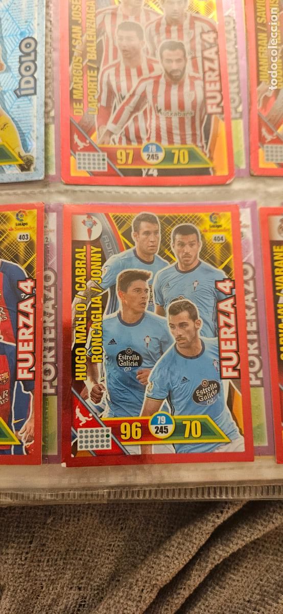 Fu&szlig;ball-Sticker: Hugo Mallo / Gustavo Cabral / Facundo Roncaglia / Jonny - N&ordm; 404 - R.C. Celta - Fuerza 4 - A