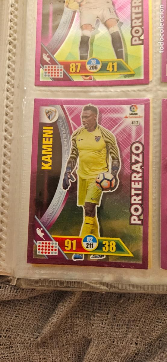 Fu&szlig;ball-Sticker: Carlos Kameni - N&ordm; 412 - M&aacute;laga C.F. - Porterazo - Adrenalyn 2016 2017 17 16