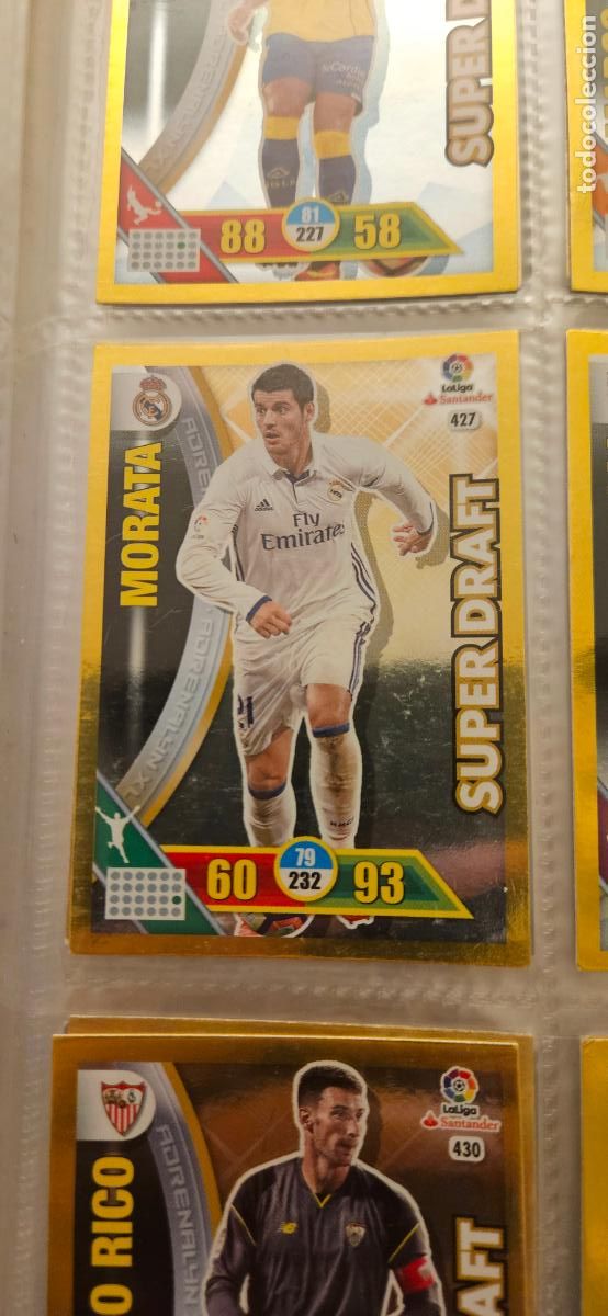 Fu&szlig;ball-Sticker: &Aacute;lvaro Morata - N&ordm; 427 - Real Madrid - Super Draft - Adrenalyn 2016 2017 17 16