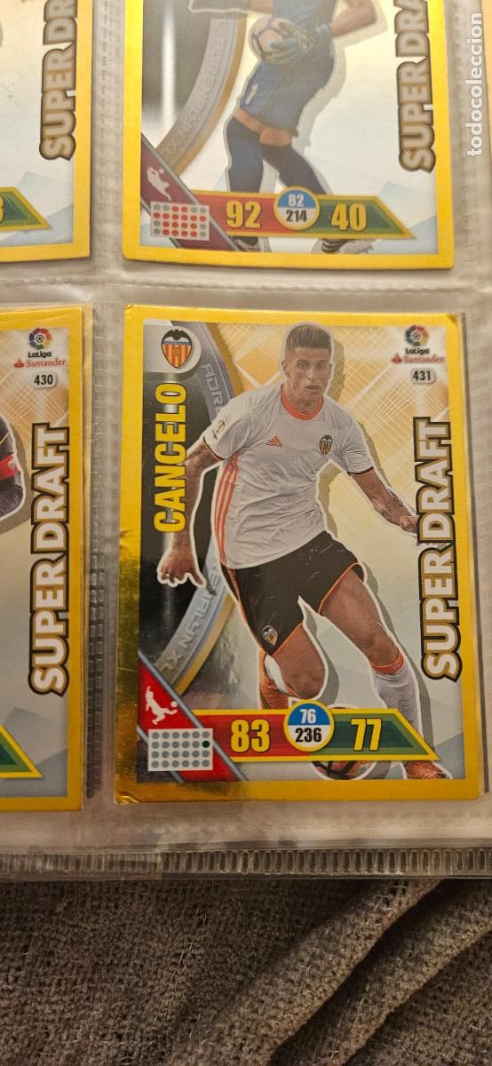 Fu&szlig;ball-Sticker: Jo&atilde;o Cancelo - N&ordm; 431 - Valencia C.F. - Super Draft - Adrenalyn 2016 2017 17 16