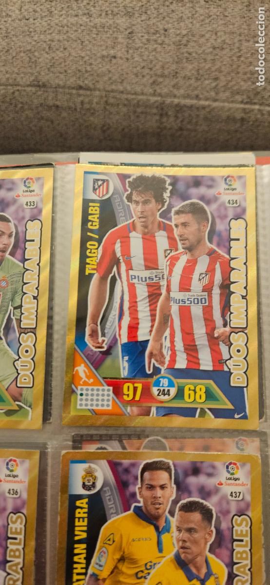 Fu&szlig;ball-Sticker: Tiago / Gabi - N&ordm; 434 - Atl&eacute;tico de Madrid - D&uacute;os Imparables - Adrenalyn 2016 2017 17 16