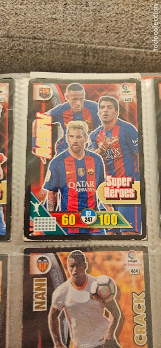 Figurine di Calcio: MSN: Lionel Messi / Luis Su&aacute;rez / Neymar - N&ordm; 443 - F.C. Barcelona - Super H&eacute;roes - Adrenaly