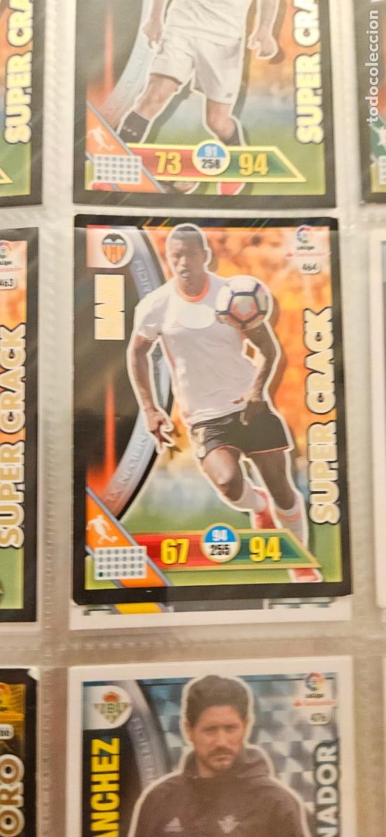 Cromos de f&uacute;tbol: Nani - N&ordm; 464 - Valencia C.F. - Super Crack - Adrenalyn 2016 2017 17 16