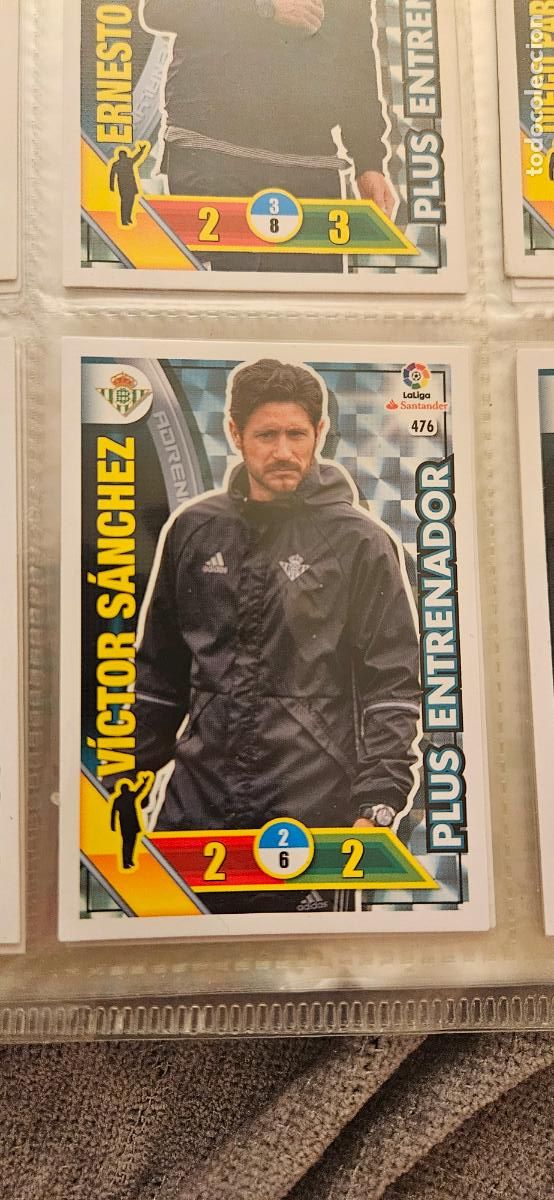 Cartes &agrave; collectionner de Football: V&iacute;ctor S&aacute;nchez - N&ordm; 476 - Real Betis - Plus Entrenador - Adrenalyn 2016 2017 17 16