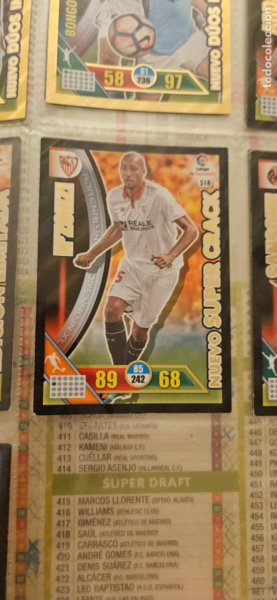 Cromos de f&uacute;tbol: Steven N'Zonzi - N&ordm; 518 - Sevilla F.C. - Nuevo Super Crack - Adrenalyn 2016 2017 17 16