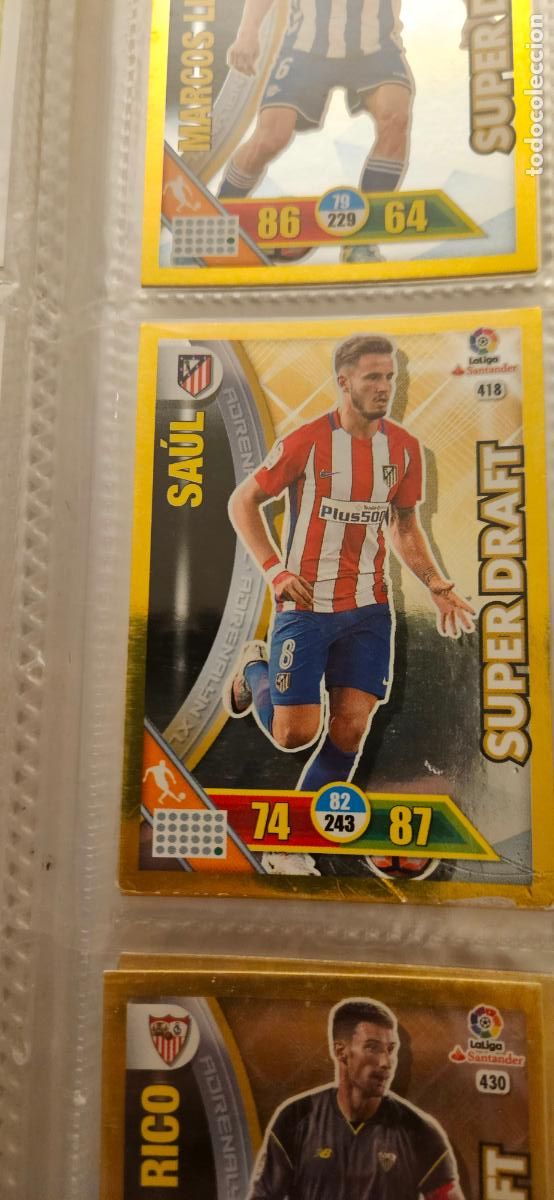 Cromos de f&uacute;tbol: Sa&uacute;l &Ntilde;&iacute;guez - N&ordm; 418 - Atl&eacute;tico de Madrid - Super Draft - Adrenalyn 2016 2017 17 16