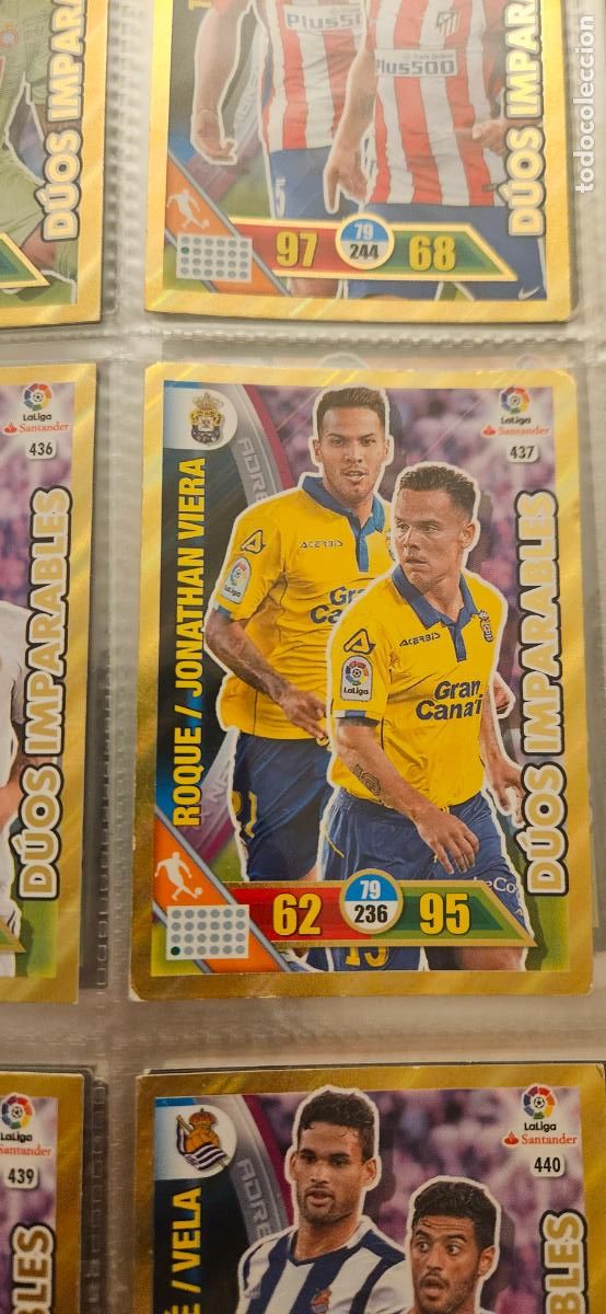 Cromos de f&uacute;tbol: Roque Mesa / Jonathan Viera - N&ordm; 437 - U.D. Las Palmas - D&uacute;os Imparables - Adrenalyn 2016 20
