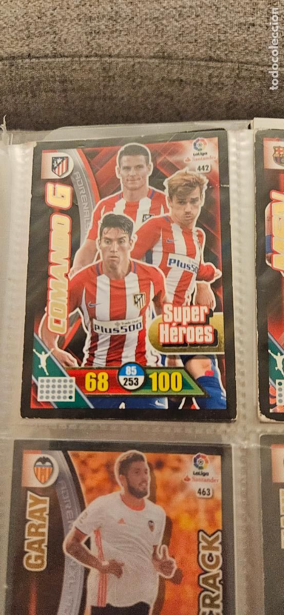 Cromos de f&uacute;tbol: Comando G: Antoine Griezmann / K&eacute;vin Gameiro / Nicol&aacute;s Gait&aacute;n - N&ordm; 442 - Atl&eacute;tico de Madrid -