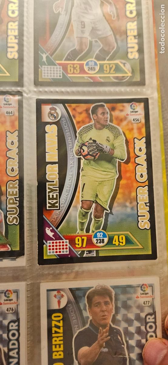 Cromos de f&uacute;tbol: Keylor Navas - N&ordm; 456 - Real Madrid - Super Crack - Adrenalyn 2016 2017 17 16
