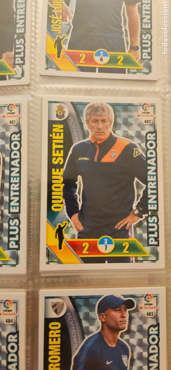Cromos de f&uacute;tbol: Quique Seti&eacute;n - N&ordm; 482 - U.D. Las Palmas - Plus Entrenador - Adrenalyn 2016 2017 17 16