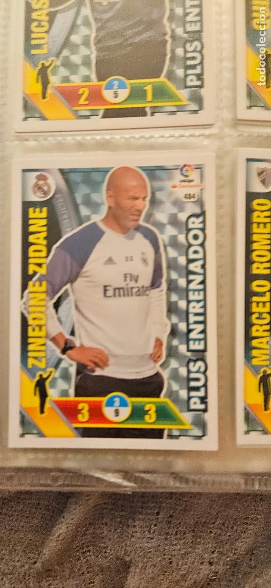 Cromos de f&uacute;tbol: Zinedine Zidane - N&ordm; 484 - Real Madrid - Plus Entrenador - Adrenalyn 2016 2017 17 16