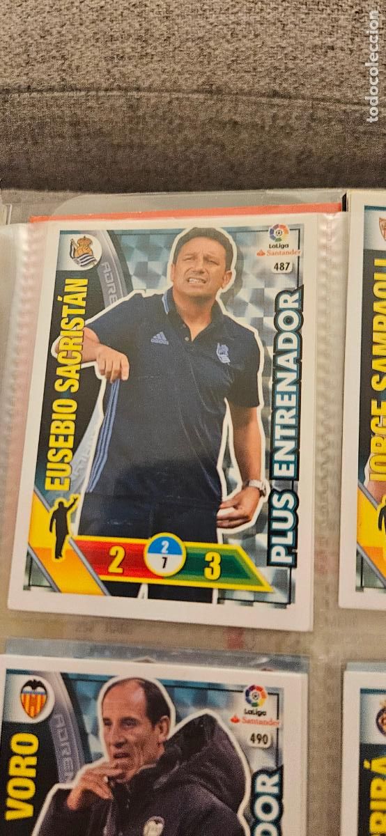 Cromos de f&uacute;tbol: Eusebio Sacrist&aacute;n - N&ordm; 487 - Real Sociedad - Plus Entrenador - Adrenalyn 2016 2017 17 16