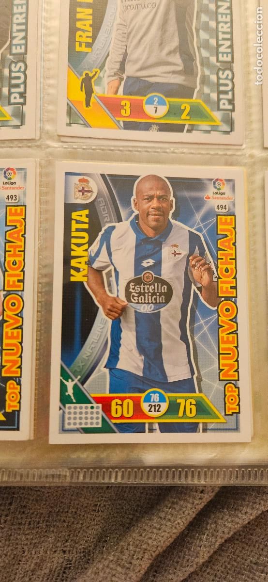 Cromos de f&uacute;tbol: Ga&euml;l Kakuta - N&ordm; 494 - R.C. Deportivo La Coru&ntilde;a - Top Nuevo Fichaje - Adrenalyn 2016 2017 17