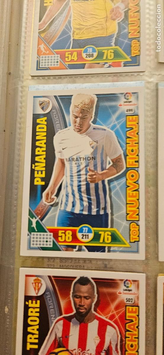 Cromos de f&uacute;tbol: Adalberto Pe&ntilde;aranda - N&ordm; 499 - M&aacute;laga C.F. - Top Nuevo Fichaje - Adrenalyn 2016 2017 17 16