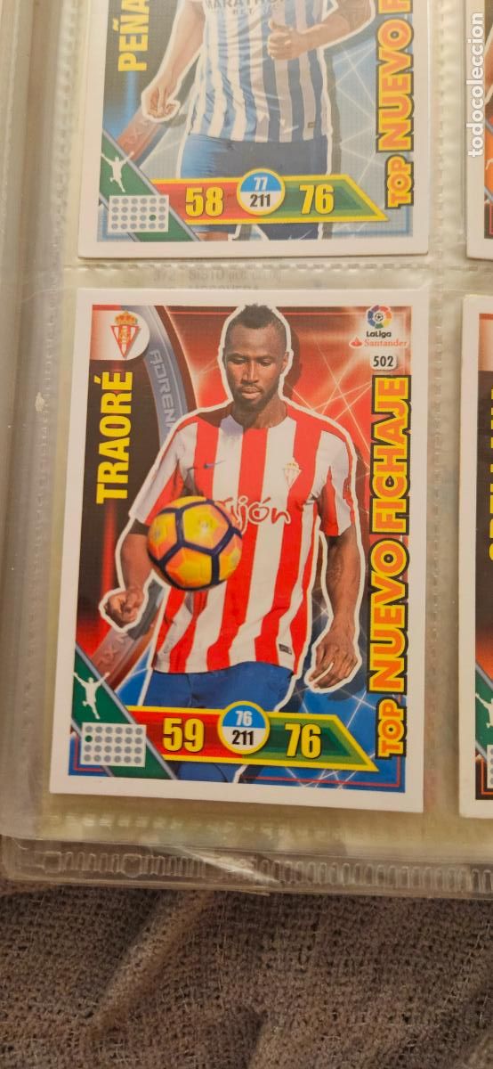 Cromos de f&uacute;tbol: Lacina Traor&eacute; - N&ordm; 502 - Real Sporting de Gij&oacute;n - Top Nuevo Fichaje - Adrenalyn 2016 2017 17