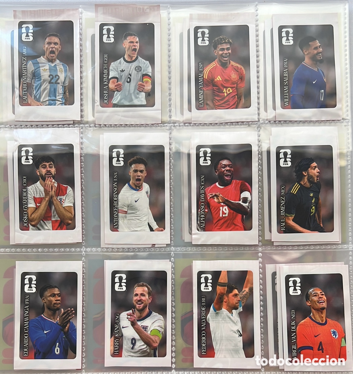 Cromos de f&uacute;tbol: Lote 12 Cromos Cocacola Mundial 2026 Lamine Yamal ( Barcelona ),Camavinga ,Valverde-R.Madrid