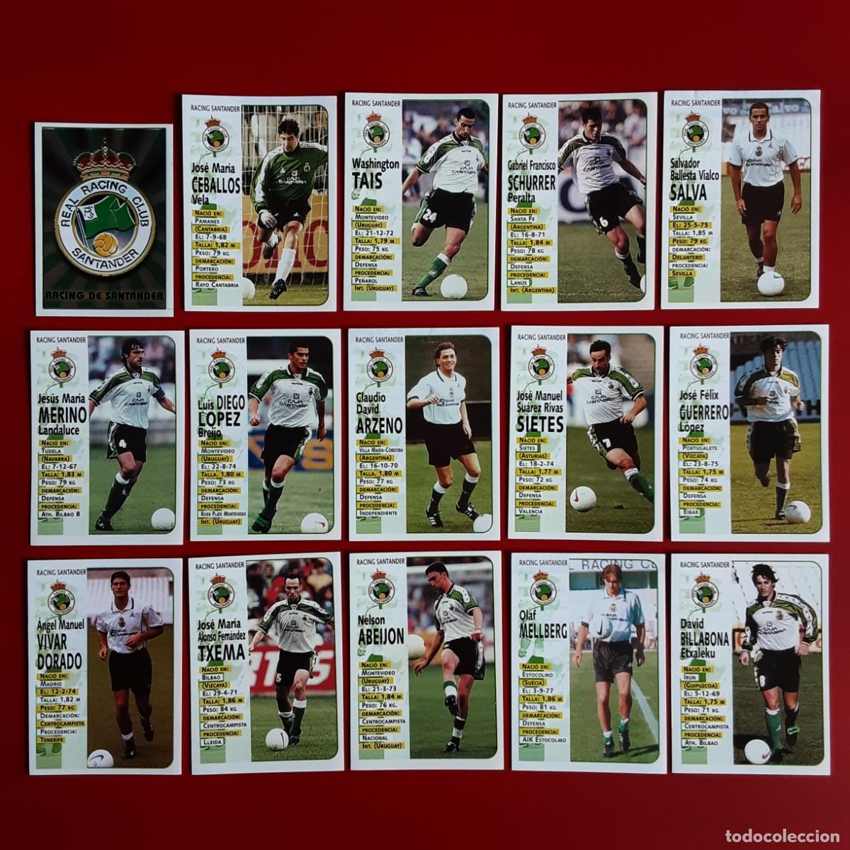 Cromos de f&uacute;tbol: EQUIPO COMPLETO RACING SANTANDER LIGA 1998 1999 98 99 EDITORIAL PANINI