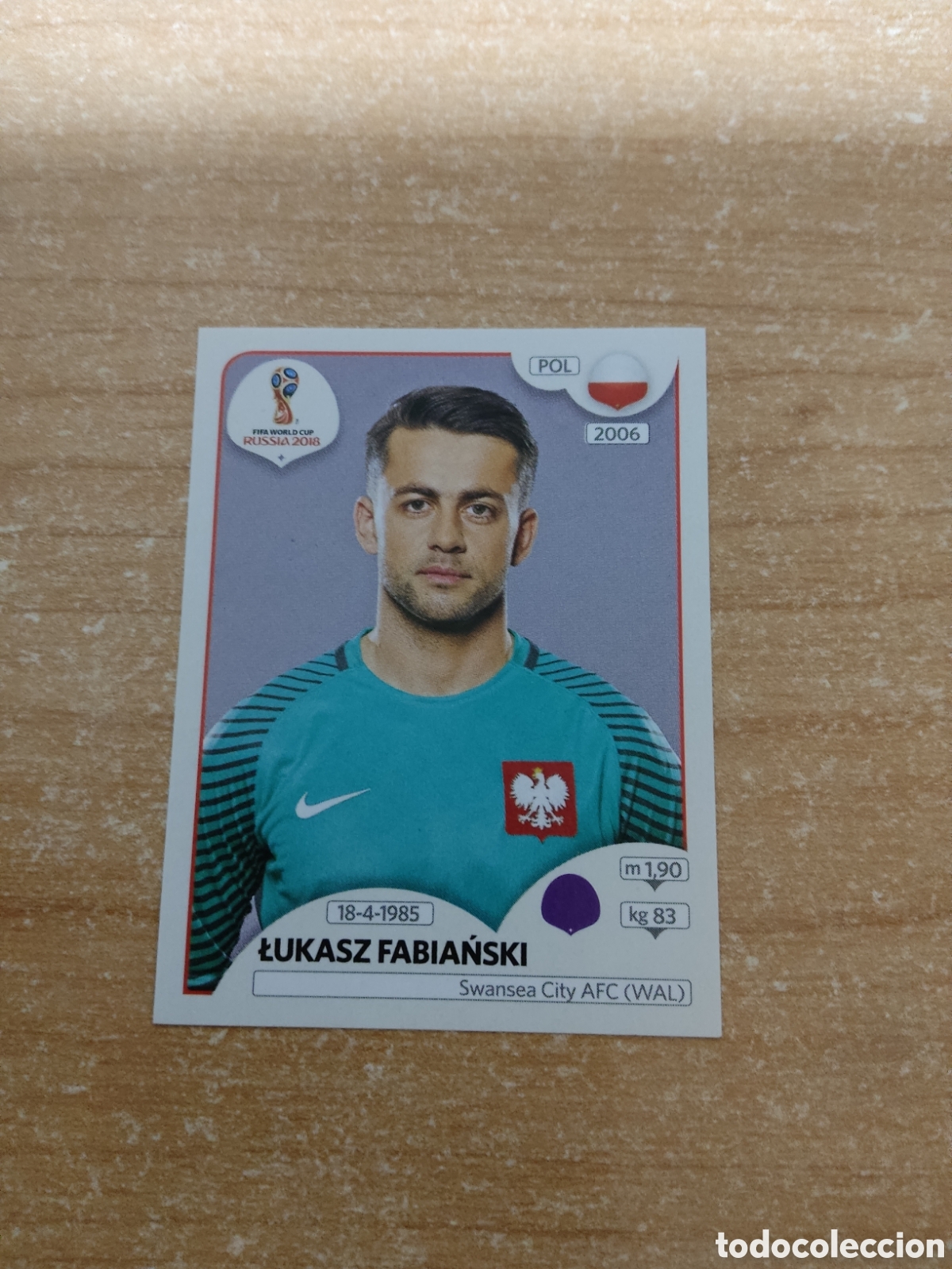 Cromos de f&uacute;tbol: 594 LUKASZ FABIANSKI POLONIA MUNDIAL 2018 RUSSIA