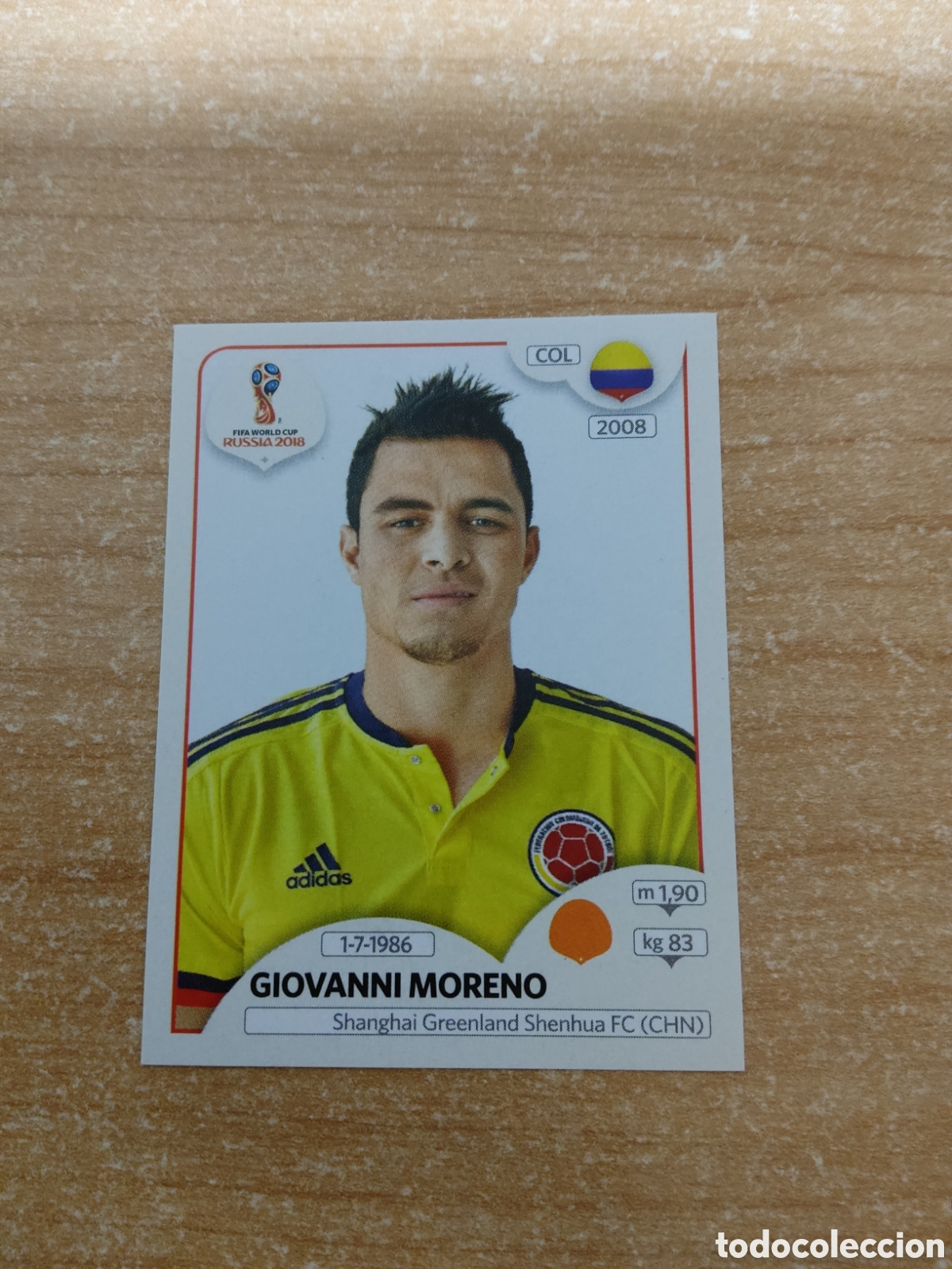 Cromos de f&uacute;tbol: 644 GIOVANNI MORENO COLOMBIA MUNDIAL 2018 RUSSIA