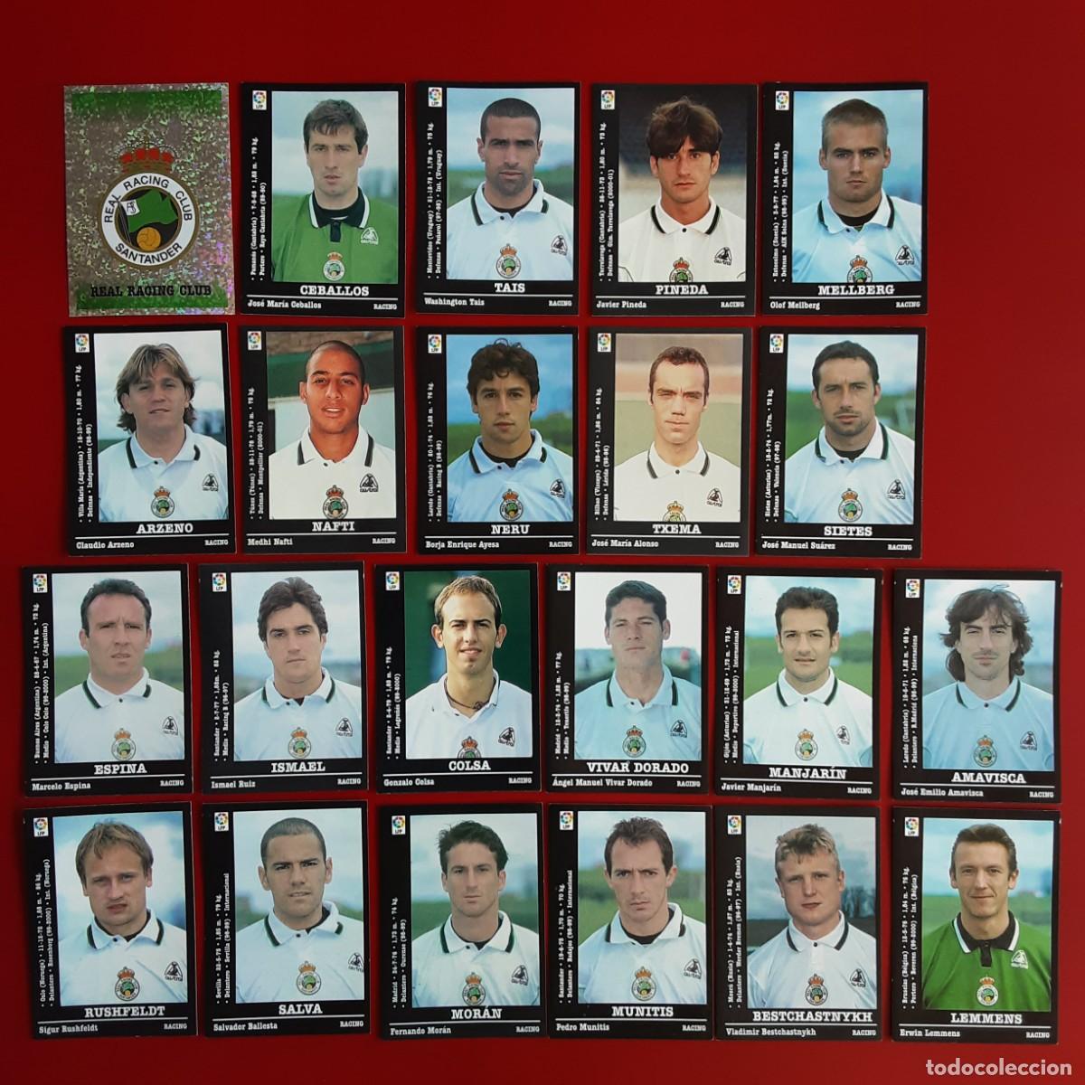 Cromos de f&uacute;tbol: EQUIPO CASI COMPLETO RACING SANTANDER LIGA 2000 2001 00 01 EDITORIAL PANINI SIN PEGAR
