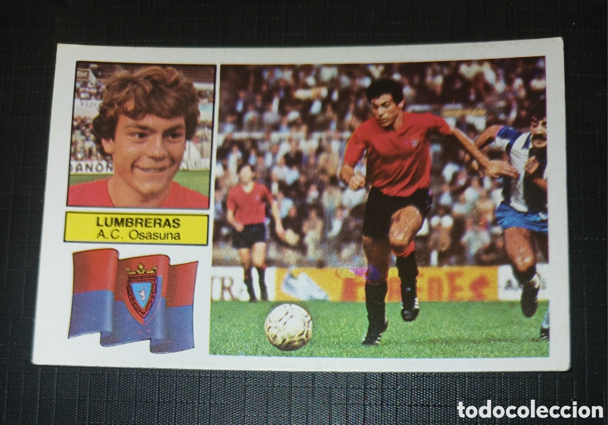 Cromos de f&uacute;tbol: Cromo Lumbreras A.C. Osasuna Ed. Este Liga 1982 1983 82-83 Sin pegar, nunca pegado