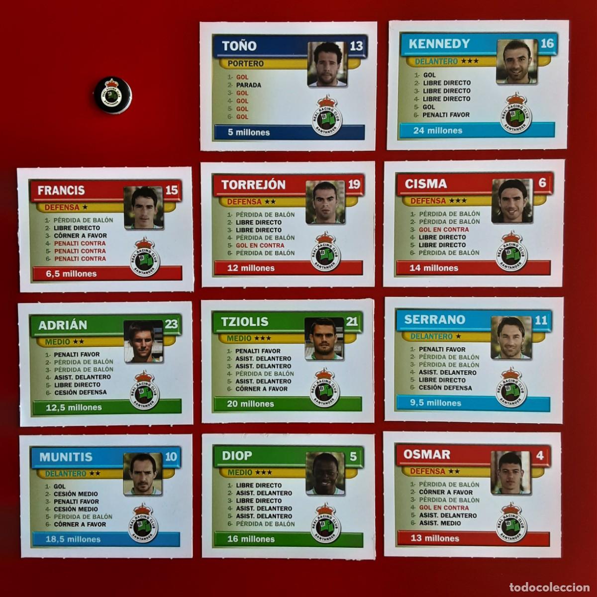 Cromos de f&uacute;tbol: EQUIPO COMPLETO RACING SANTANDER LIGA 2011 2012 11 12 EL JUEGO DE LA LIGA MAGIA BORRAS