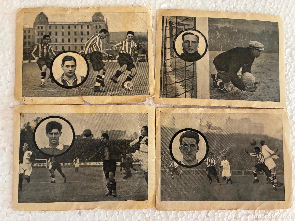 Cromos de f&uacute;tbol: 4 cromos los ases del futbol a&ntilde;os 20 Bordoy,Aguirrezabala,Acedo y Piera chocolates Arroyo Albacete