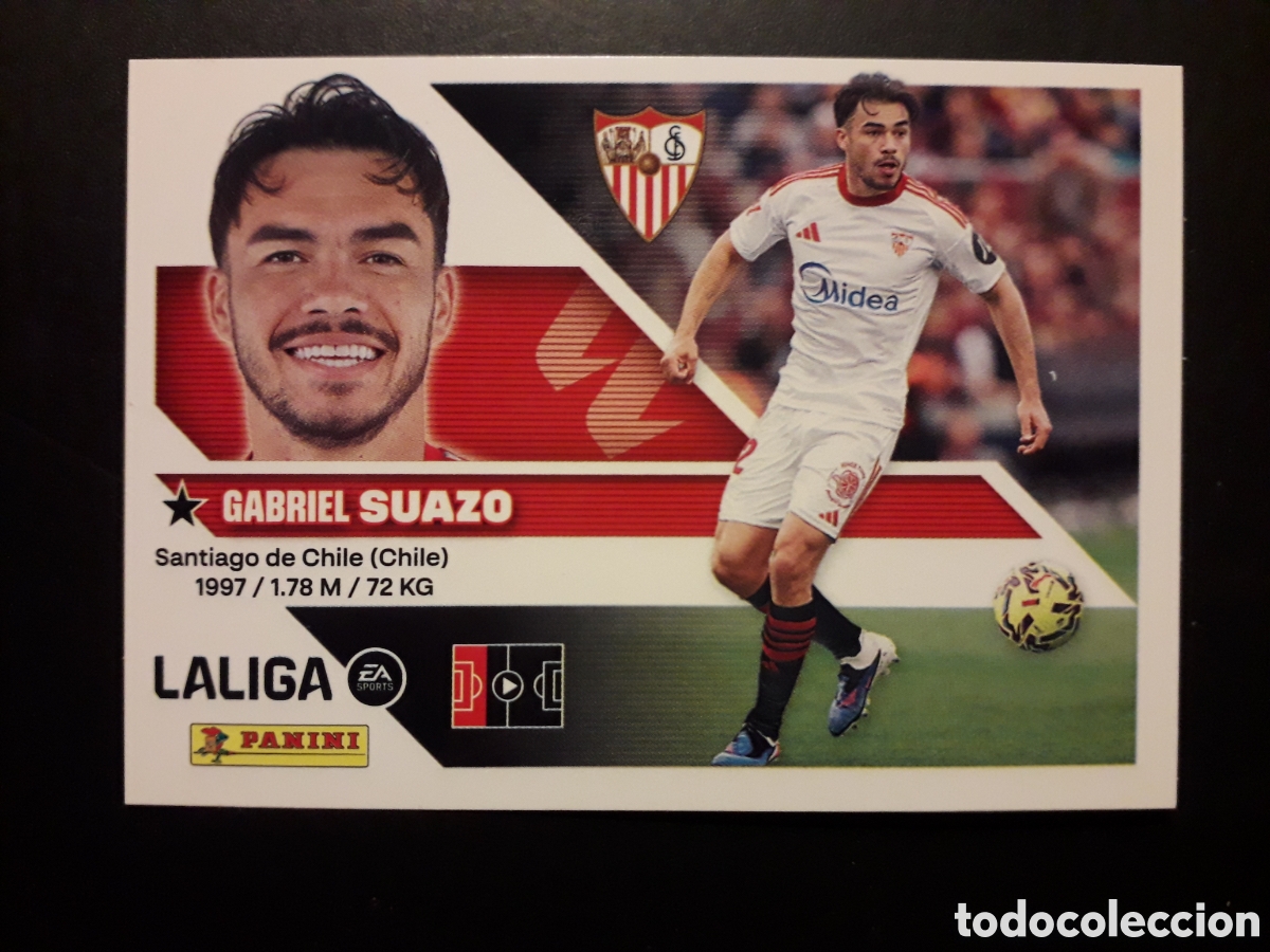 Cromos de f&uacute;tbol: SUAZO SEVILLA N&deg; 10 ED ESTE 2026 2027 26 27 SIN PEGAR PEDIDO M&Iacute;NIMO 3&euro;
